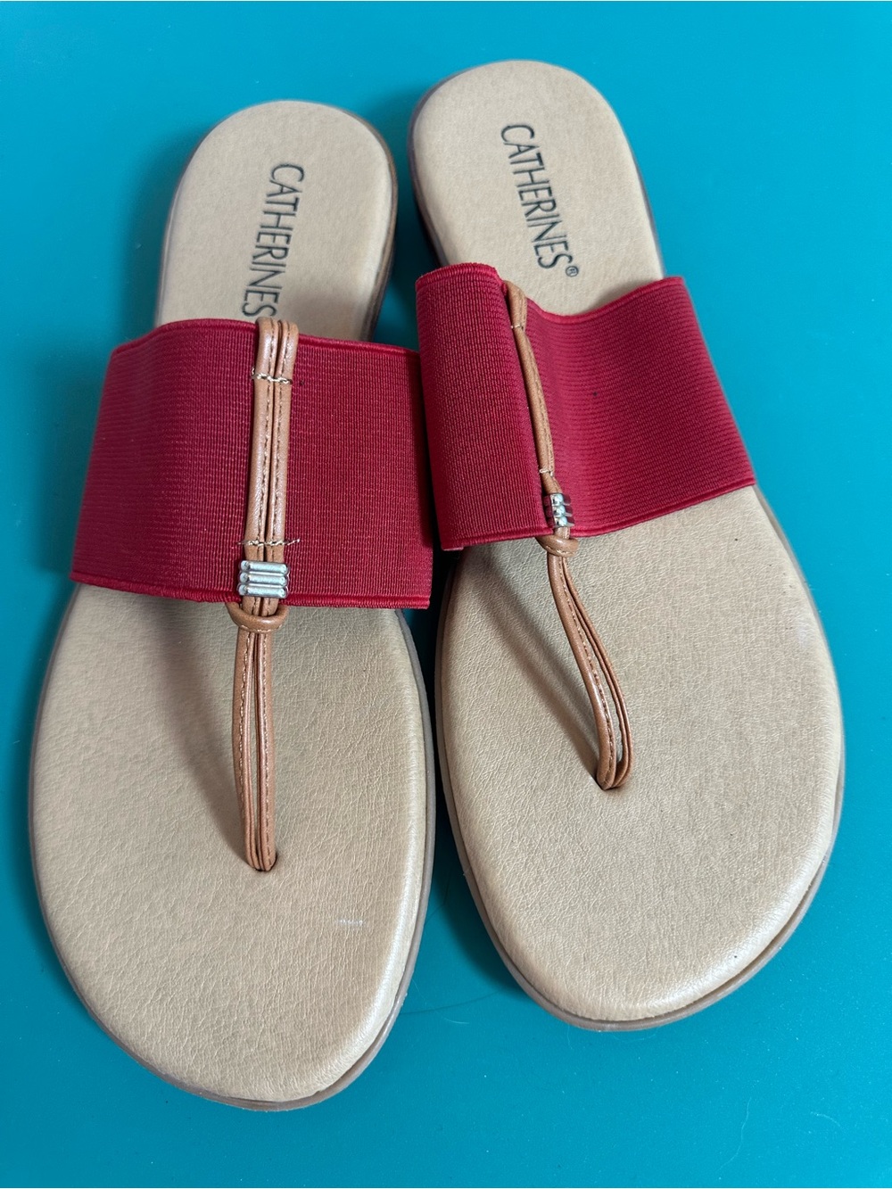 NWT Catherine’s red stretch sandals